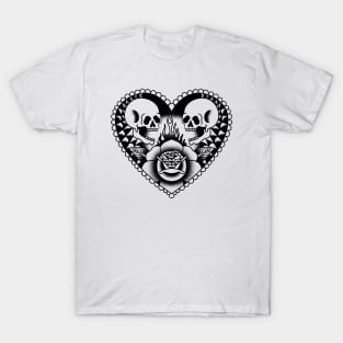 Skull Love Traditional Tattoo T-Shirt